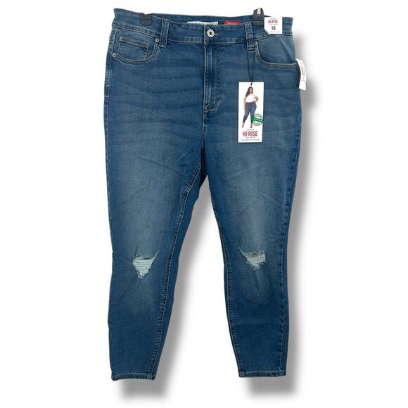 Celebrity Pink Denim - NEW Celebrity Pink Skinny Hi-Rise Jeans Size 16 Distressed Knee The Spice Denim